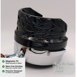OpenWork 58mm Coffee Dosing Funnel – Magnetic Fit for Allground Grinder – Black Portafilter Ring