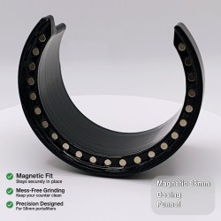 58mm Coffee Dosing Funnel – Magnetic Fit for Allground Grinder – Black Portafilter Ring